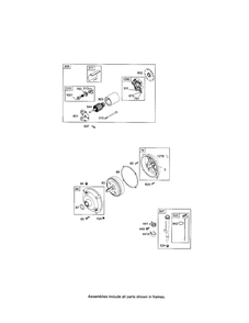 Motor-Starter Diagram and Parts List for 120400 0023-0242 Briggs and Stratton Engine